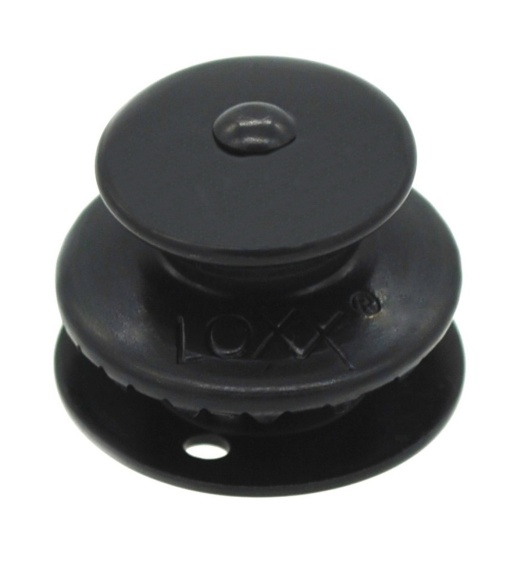 Buton superior XL cromat negru cu surub lung pentru sisteme de fixare LOXX