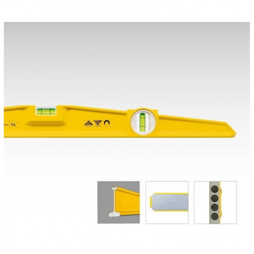 Nivela cu 2 bule si magneti tip 81SM profil trapezoidal turnat, Stabila