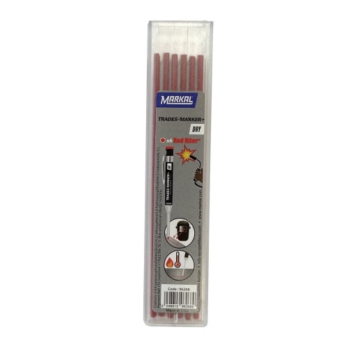 Pachet 6 mine Red-Riter reumplere creion marcaje sudura Trades-Marker® Dry, Markal