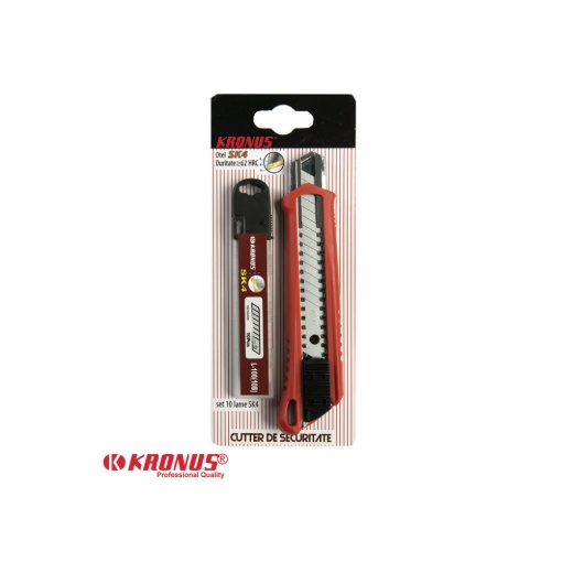 7556/2AS Cutter 18 mm + Set 10 lame schimb SK4, KRONUS