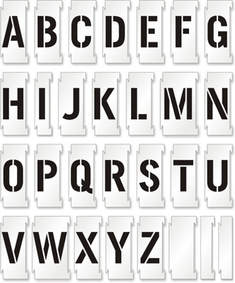 Set sabloane vopsire litere mari A-Z, 5-30 cm inaltime caracter.