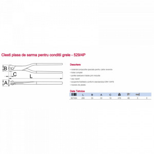 529/4P Clesti plasa de sarma pentru conditii grele, 280 mm, Unior - Img 3