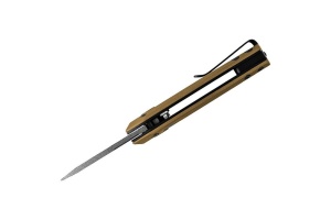Briceag automat de vanatoare Buck Mini Deploy Auto Sniper 0839BRS1-B, otel S35VN, maner aluminiu, Button Lock - Img 3