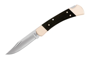 Briceag de vanatoare Buck 110 Folding Hunter (0110BRSFG-B / 0110BRS-B), otel 420HC, alama si abanos, Lockback
