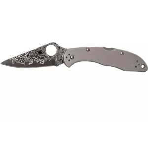 Briceag Delica® 4 Ti / Damascus, Spyderco