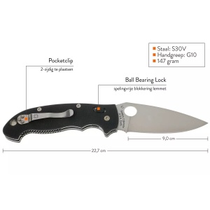 Briceag Manix™ 2 XL G-10 negru, Spyderco