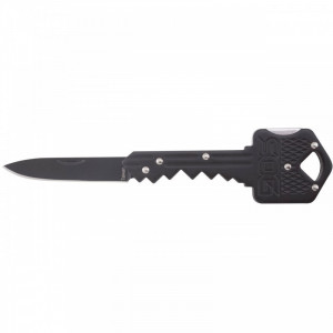 Cutit breloc SOG Key Knife Black KEY-101, lama 5Cr13MoV, Lockback, design cheie, EDC Keychain Knife - Img 2