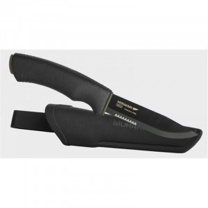 Cutit Bushcraft BlackBlade SRT (S) cu lama partial dintata, otel inoxidabil Suedez 12C27, acoperire DLC, Morakniv - Img 3