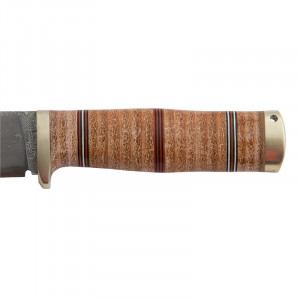 Cutit Fallkniven NL5CXL Idun Northern Light, lama Cowry X Damascus, maner piele naturala, lama 100 mm - Img 4