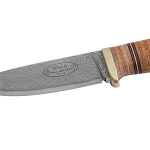 Cutit Fallkniven NL5CXL Idun Northern Light, lama Cowry X Damascus, maner piele naturala, lama 100 mm - Img 14