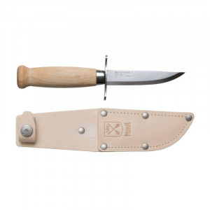 Cutit outdoor Morakniv Scout 39 (S) Natural, otel inoxidabil suedez 12C27, maner din lemn de mesteacăn, teaca din piele - Img 2