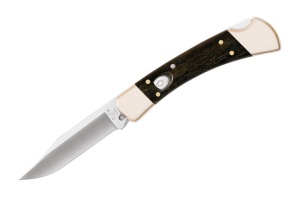 Cutit pliabil automat Buck 110 Auto 0110BRSA-B, maner lemn de abanos si alama