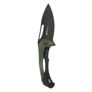 Cutit pliabil SOG Bulwark FLK OD Green, lama D2 Clip Point, Frame Lock, maner G10 verde OD - Img 4