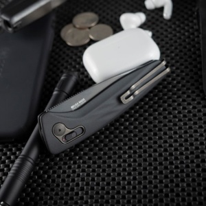 Cutit pliabil SOG One-Zero AU Black Chrome 15-73-01-57, lama Cryo CPM S35VN, XR Lock, maner din aluminiu, EDC Premium Made for Performance - Img 7