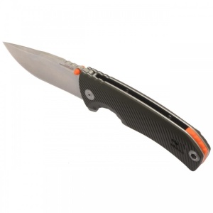 Cutit pliabil SOG Tellus FLK Olive Drab 14-06-01-43, lama Drop Point CRYO 440 Stonewashed, Frame Lock, deschidere Flipper, maner GRN Olive Drab, EDC Outdoor - Img 2