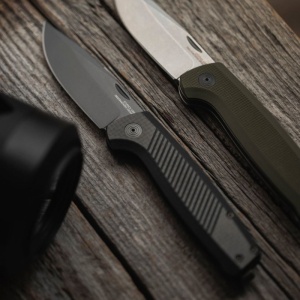 Cutit pliabil SOG Terminus SJ LTE Carbon Graphite TM1006-BX, lama Drop Point CPM S35VN TiNi Graphite, Slip Joint, Nail Nick, maner Carbon Fiber, EDC Premium - Img 11