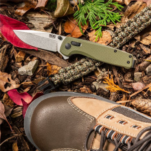 Cutit pliabil SOG Terminus XR G10 Olive Drab, lama D2, XR Lock, maner G10 verde olive, Flipper EDC - Img 10