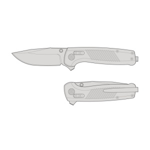Cutit pliabil SOG Terminus XR LTE Graphite TM1032-BX, lama Drop Point CPM S35VN TiNi Graphite, XR Lock, Flipper, maner Carbon Fiber, EDC Premium - Img 11