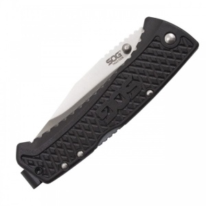 Cutit pliabil SOG Traction TD1011-CP, lama Clip Point 5Cr13MoV, Lockback, maner GRN ultraușor - Img 15