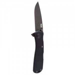 Cutit pliabil SOG Twitch II Black TWI12-CP, lama Drop Point AUS-8 Black TiNi, deschidere asistata S.A.T., Lockback, maner din aluminiu anodizat negru, EDC Premium - Img 9
