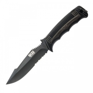 Cutit tactic SOG SEAL Strike Black TiNi, otel AUS-8, lama partial zimtata 125 mm - Img 21