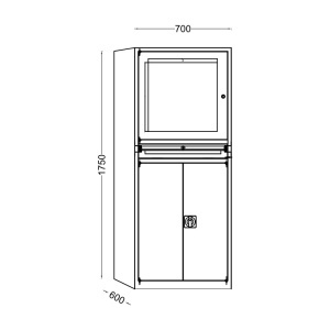 Dulap informatic pentru uz industrial, 700x600x1750 mm - Img 2