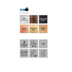 Freza cu 2 caneluri, Datron 00684007, 0.7x2.1x3.0mm - Img 3