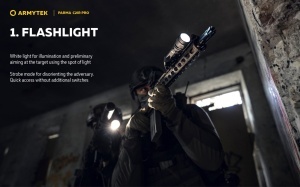 Lanterna tactica Armytek Parma C2IR Pro 1250 lm cu lumina alba si infrarosu IR 940 nm, montura Picatinny/Weaver - Img 17