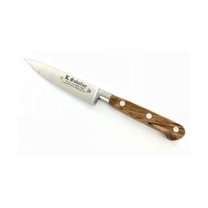 OL-1110-10 Cutit decojit fructe si legume, olive, lungime 10cm, maner din lemn de maslin, Sabatier Authentique - Img 1