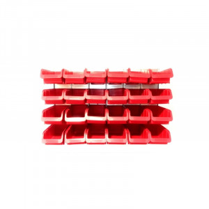 Panou metalic orizontal cu 24 cutii organizare rosii, 630x380x15 mm - Img 2