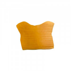 Piele naturala intoarsa / velur, galben neon