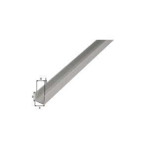 Profil aluminiu forma "U",˜ 10-22 ,1000 mm - Img 2