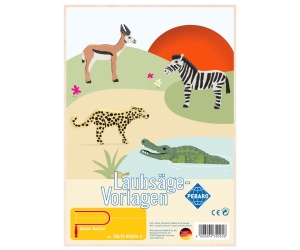Sablon din lemn, "Fauna salbatica II", pentru traforaj, dimensiunea A4, Pebaro