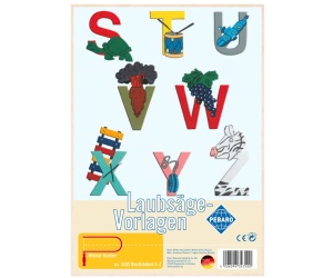 Sablon din lemn, "Literele S-Z", pentru traforaj, dimensiunea A4, Pebaro