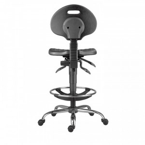 Scaun profesional 1290 PU ASYN cu inaltator si baza cromata - Img 3