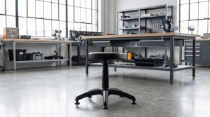 Scaun profesional 1290 Pu Taburet, rotativ din poliuretan - Img 7