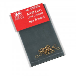 Set 10 inele cu picior din alama pt navomodele, 4mm, Amati - Img 2