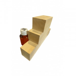 Set 4 blocuri din lemn de tei pentru cioplit 47 x 47 mm cu 100 ml ulei in - Img 3