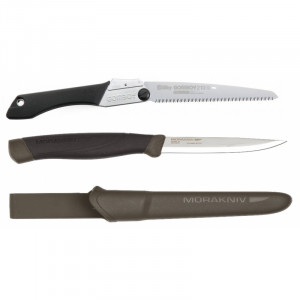 Set Cuțit Companion, Heavy Duty MG Si Fierastrau pliabil bushcraft, camping Silky Gomboy 210mm cu 10dinti, 30mm - Img 2