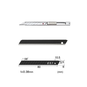 Set Cutter / cutit utilitar INOX mic - NT Cutter - 9mm + 10 lame de schimb