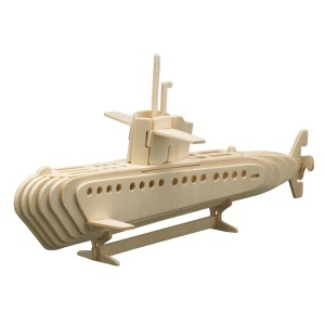 Set de constructie din lemn „Submarin” debitat cu laser Pebaro