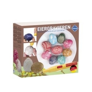 Set pentru decorat oua, include culori si alte accesorii, Pebaro
