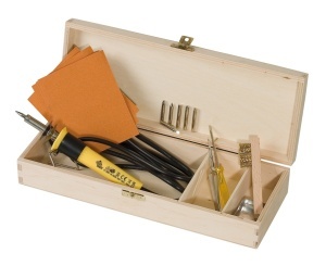 Set pentru pirogravura intr-o cutie practica din lemn, Pebaro