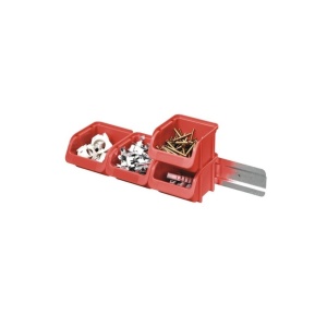 Set sina de perete cu 4 cutii organizare rosii, 425x75x115 mm