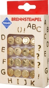 Set stampile de pirogravura, litere si semne, Pebaro