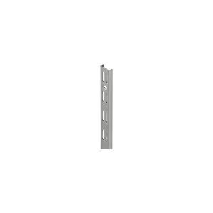 Sina dubla de perete Dolle Double Slot 495mm, argintie, pentru rafturi modulare - Img 1