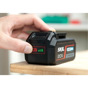 SKIL 3112 BA, Set incarcator si doi acumulatori Li-Ion 20V Max, 4.0Ah, PWRCORE 20, indicator LED - Img 3