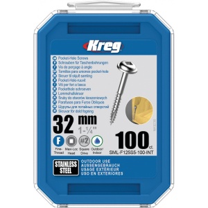 Suruburi cu gaura de buzunar 32 mm, otel inoxidabil, filet fin, Maxi-Loc, KREG® - Img 1