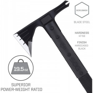 Tomahawk de supravietuire SOG Survival Hawk Black, otel 3Cr13MoV, muchie 70 mm - Img 3