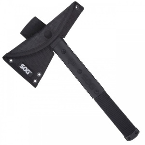 Tomahawk de supravietuire SOG Survival Hawk Black, otel 3Cr13MoV, muchie 70 mm - Img 14